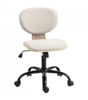 HOMCOM Home Office Desk Chair Rocking Function Ergonomic Swivel Chair with PU Wheels, Light Grey