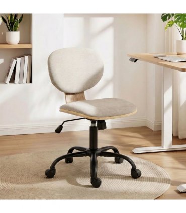 HOMCOM Home Office Desk Chair Rocking Function Ergonomic Swivel Chair with PU Wheels, Light Grey