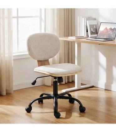 HOMCOM Home Office Desk Chair Rocking Function Ergonomic Swivel Chair with PU Wheels, Light Grey