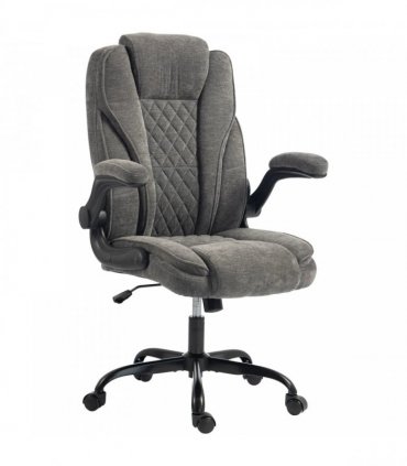 HOMCOM Office Chair, Ergonomic Desk Chair with Flip-up Armrest, Pocket Springs, Swivel Wheels, Adjustable Height, Dark Grey