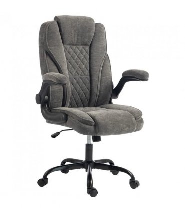 HOMCOM Office Chair, Ergonomic Desk Chair with Flip-up Armrest, Pocket Springs, Swivel Wheels, Adjustable Height, Dark Grey