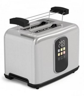 HOMCOM 2 Slice Smart Toaster with Touch Screen & LED Countdown, Toaster with Warming Rack, 6 Browning Levels, Memory Function