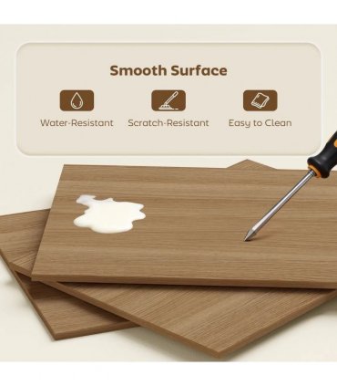 HOMCOM Folding Shelf and Work Table - Natural