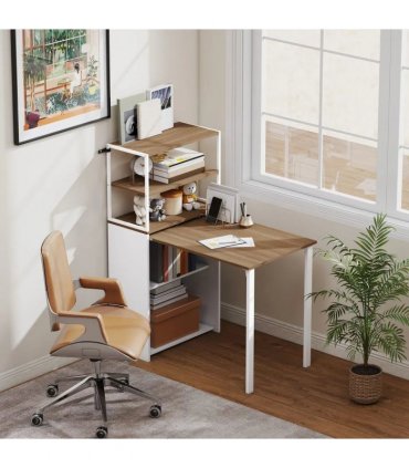 HOMCOM Folding Shelf and Work Table - Natural