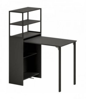 HOMCOM Folding Shelf and Work Table - Black