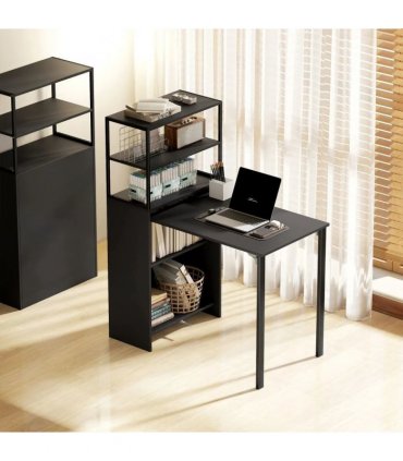 HOMCOM Folding Shelf and Work Table - Black