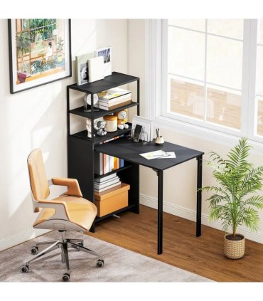 HOMCOM Folding Shelf and Work Table - Black
