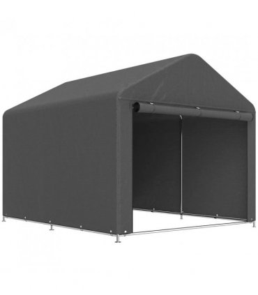 Outsunny 6.6 x 7.8ft Outdoor Garden Storage Shed, Waterproof Bike Tent with Roll-up Zipper Door, Galvanised Metal Frame, Portable Shed Shelter Carport for Motorcycle Garden Tools, Dark Grey