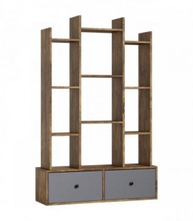 HOMCOM 12 Shelf Storage Unit, with Drawers - Brown