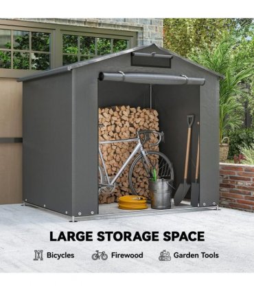 Outsunny 6 x 4 ft Outdoor Garden Storage Shed, Waterproof Bike Tent with Vent and Roll-Up Zipper Door