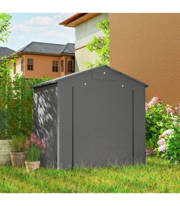 Outsunny 6 x 4 ft Outdoor Garden Storage Shed, Waterproof Bike Tent with Vent and Roll-Up Zipper Door