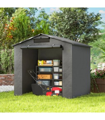 Outsunny 6 x 4 ft Outdoor Garden Storage Shed, Waterproof Bike Tent with Vent and Roll-Up Zipper Door