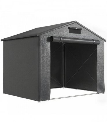 Outsunny 8 x 6 ft Outdoor Garden Storage Shed, Waterproof Bike Tent with Roll-Up Zipper Door