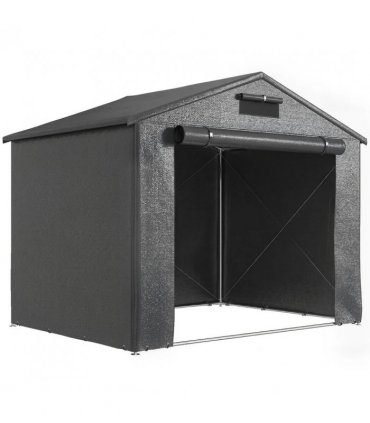 Outsunny 8 x 6 ft Outdoor Garden Storage Shed, Waterproof Bike Tent with Roll-Up Zipper Door