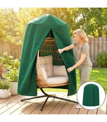 Outsunny 190 x F128cm Hanging Egg Chair Furniture Cover - Green