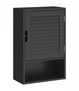 HOMCOM Bathroom Cabinet, Wall Mounted Storage Cabinet with Adjustable Shelves, 40 x 20 x 60 cm, Black