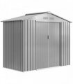 Outsunny 7 x 4ft Lockable Metal Garden Tool Storage Shed Storage - Light Grey