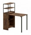 HOMCOM Folding Shelf and Work Table - Brown/Black