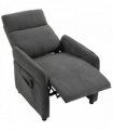 HOMCOM Recliner Armchair, Push Back Recliner Chair with Massage & Heat, Adjustable Armrests, Dual Side Pockets, Dark Grey