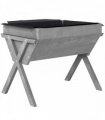 Outsunny Wooden Raised Garden Bed with Bed Liner, Elevated Planter Box with Legs, Light Grey
