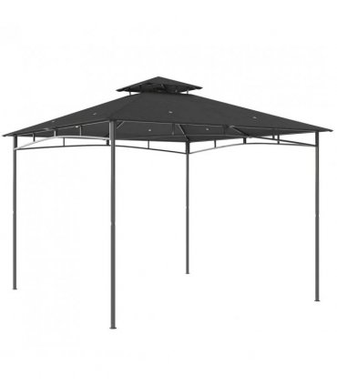 Outsunny 3 x 3 m Gazebo, Garden Gazebo with 2-Tier Roof, Metal Frame, Dark Grey