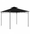 Outsunny 3 x 3 m Gazebo, Garden Gazebo with 2-Tier Roof, Metal Frame, Black