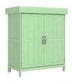 Outsunny Small Shed, Wooden Garden Shed with Openable Hinged Roof and Removable Shelf, 74 x 43 x 88 cm, Light Green