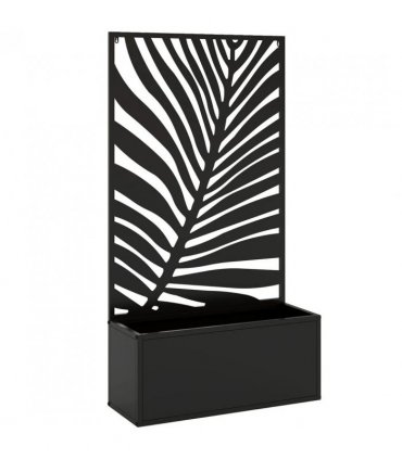 Outsunny Metal Garden Bed for Garden with Trellis, Wall Mounted or Freestanding Raised Planter with Privacy Screen