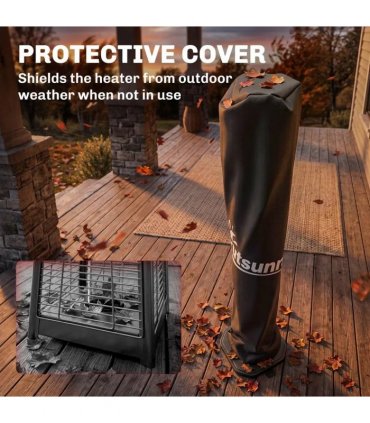 Outsunny 2000 W Electric Infrared Patio Heater with Cover, Free Standing/Wall Mounted IP65 Outdoor Garden Heater, Black