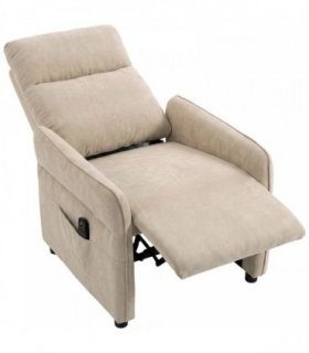 HOMCOM Recliner Armchair, Push Back Recliner Chair with Massage & Heat, Adjustable Armrests, Dual Side Pockets, Beige