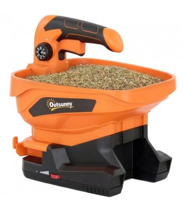 Outsunny Cordless Spreader, 3.3L Handheld Seed Spreader with Adjustable Scatter Width, Adjustable Flow, USB Charging Cable