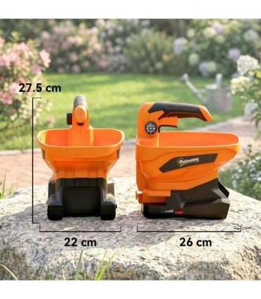 Outsunny Cordless Spreader, 3.3L Handheld Seed Spreader with Adjustable Scatter Width, Adjustable Flow, USB Charging Cable