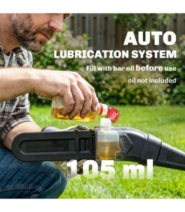Outsunny 18V 8" Cordless Pole Chainsaw, 1.94m/2.56m Electric Chainsaw with 2 x 4.0Ah Batteries, Charger, Auto Lubrication