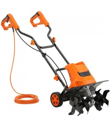 Outsunny 1500W Electric Garden Tiller w/Foldable Handle, 40cm Working Width, 20cm Tilling Depth, 6 Blades, 2 Adjustable Wheels