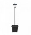 Outsunny Garden Solar Lamp Post Light, Waterproof LED Solar Light Post with Planter, Black
