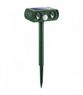 Outsunny Ultrasonic Cat Repellent, PIR Motion Sensor 110°, LED Flash, Solar Cat Deterrents for Gardens UK