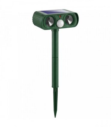 Outsunny Ultrasonic Cat Repellent, PIR Motion Sensor 110°, LED Flash, Solar Cat Deterrents for Gardens UK