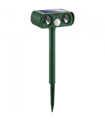 Outsunny Ultrasonic Cat Repellent, PIR Motion Sensor 110°, LED Flash, Solar Cat Deterrents for Gardens UK