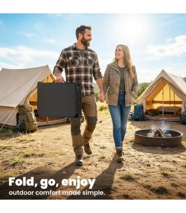 Outsunny 3ft Folding Camping Table, Picnic Table with Mesh Storage Layer, Carrying Bag and Metal Frame, Black