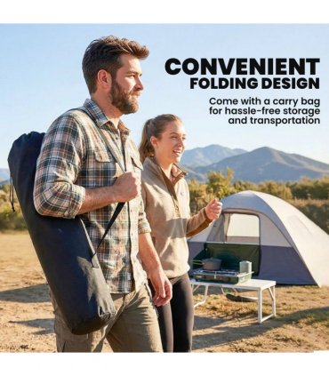 Outsunny Padded Camping Chair Adults Heavy Duty Folding Chair Side Pocket Cup Holder Carry Bag Outdoor Black