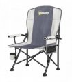 Outsunny Padded Camping Chair Adults Heavy Duty Folding Chair Side Pocket Cup Holder Carry Bag Outdoor Light Grey