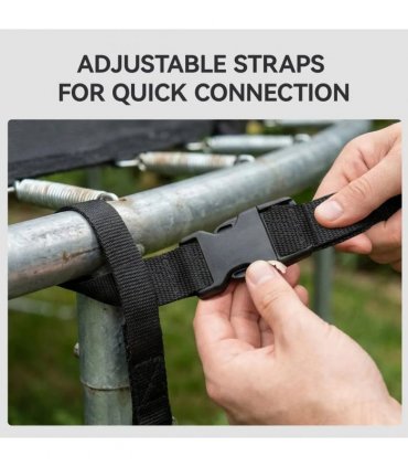 SPORTNOW 4Pcs Trampoline Anchor Kit, 32 cm Galvanised Trampoline Stakes, Spiral Ground Anchors with Triangle Head, Straps