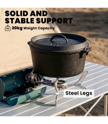Outsunny 2670W Foldable Camping Stove with Safety Shut-Off, Piezo Ignition Gas Stove with Carry Bag, Green