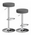 HOMCOM Bar Stools Set of 2, Modern PU Leather Swivel Barstools, Height Adjustable Breakfast Bar Chairs with Footrest, Grey