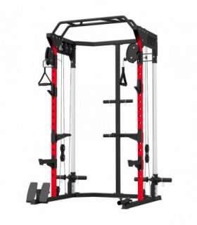 SPORTNOW Power Cage, Power Rack with Adjustable Cable Pulley System, Pull-Up Bar, Dip Station, Landmine