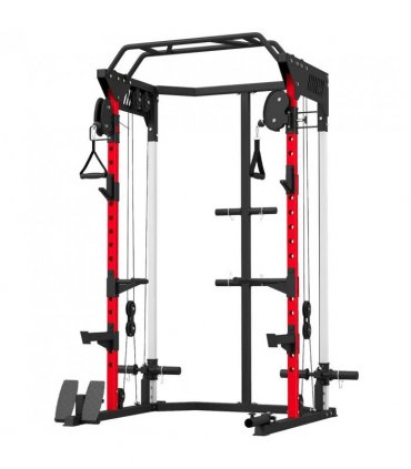 SPORTNOW Power Cage, Power Rack with Adjustable Cable Pulley System, Pull-Up Bar, Dip Station, Landmine