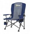 Outsunny Padded Camping Chair Adults Heavy Duty Folding Chair Side Pocket Cup Holder Carry Bag Outdoor Dark Blue