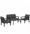 Outsunny 4 Seater Rattan Garden Furniture Set with 2 Armchairs, Loveseat, Coffee Table, Garden Sofa Set with Cushions, Dark Grey