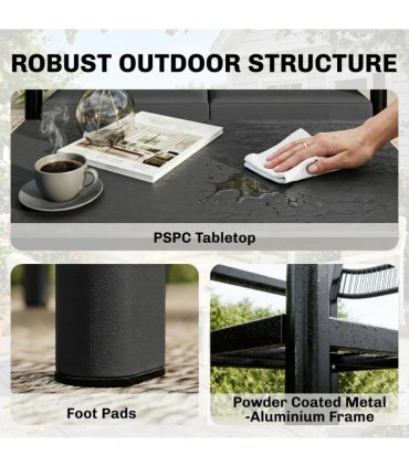 Outsunny 4 Seater Rattan Garden Furniture Set with 2 Armchairs, Loveseat, Coffee Table, Garden Sofa Set with Cushions, Dark Grey