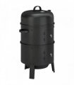 Outsunny 3-in-1 Vertical Charcoal Smoker with 2 Grill Grates, Built-in Thermometer, Adjustable Vent, 2 Doors